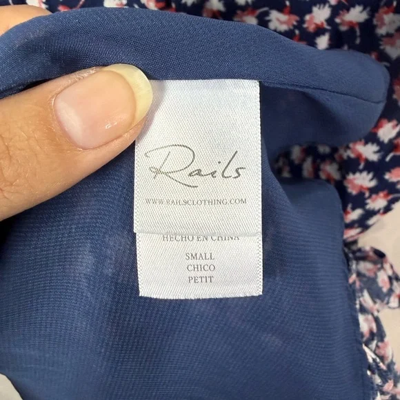 Rails Frida Pink Poms Floral Button Front Midi Dress Small - Picture 6 of 8